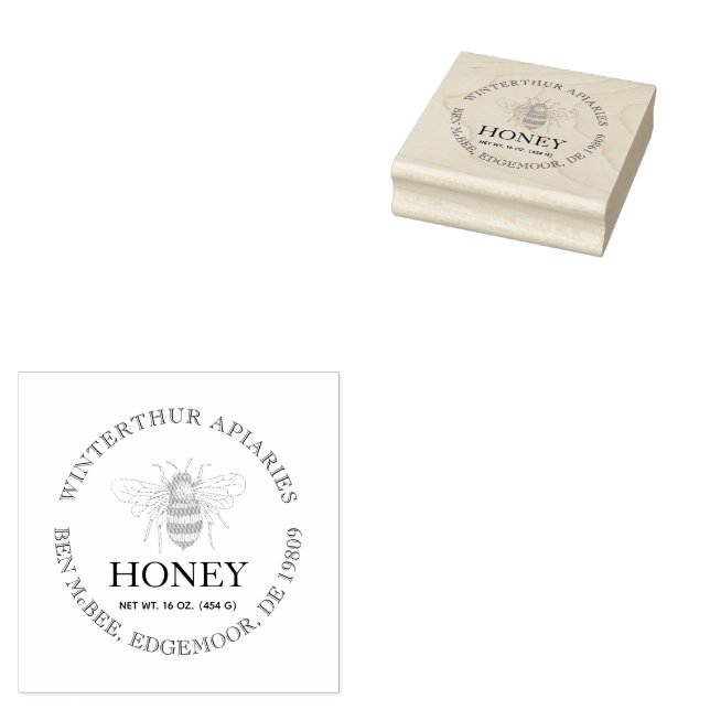 Sello De Caucho Custom Honey Business Promotional (Sellado)