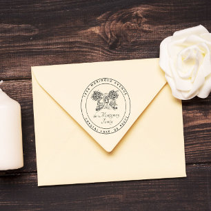 Sello De Caucho Custom Logo Elegant Family Name Return Address