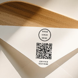 Sello De Caucho Custom QR Code & Business Logo Rubber Stamp