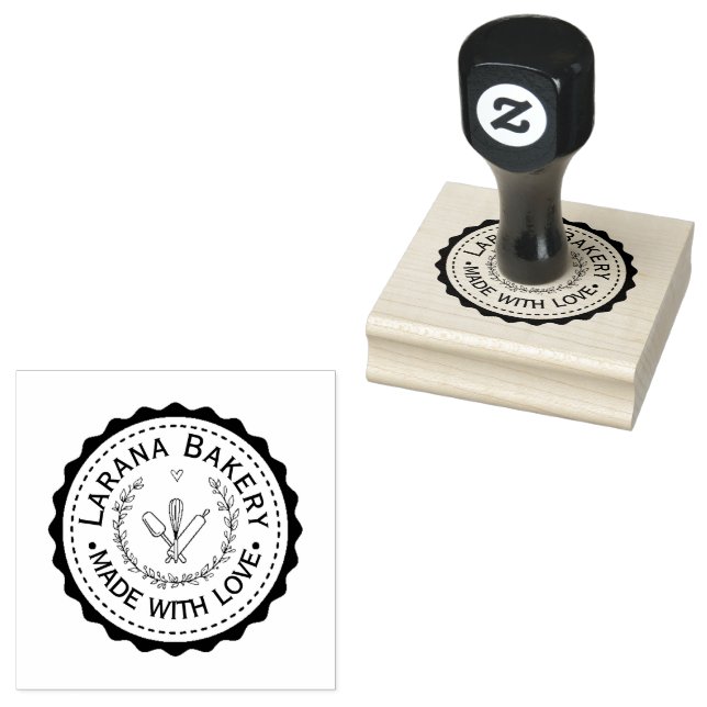 Sello De Caucho Custom Round Bakery Logo Stamp (Sellado)