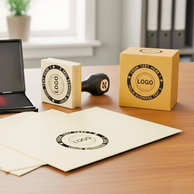 Sello De Caucho Custom Round Frame Handmade Business Logo  (Personalized logo rubber stamps)
