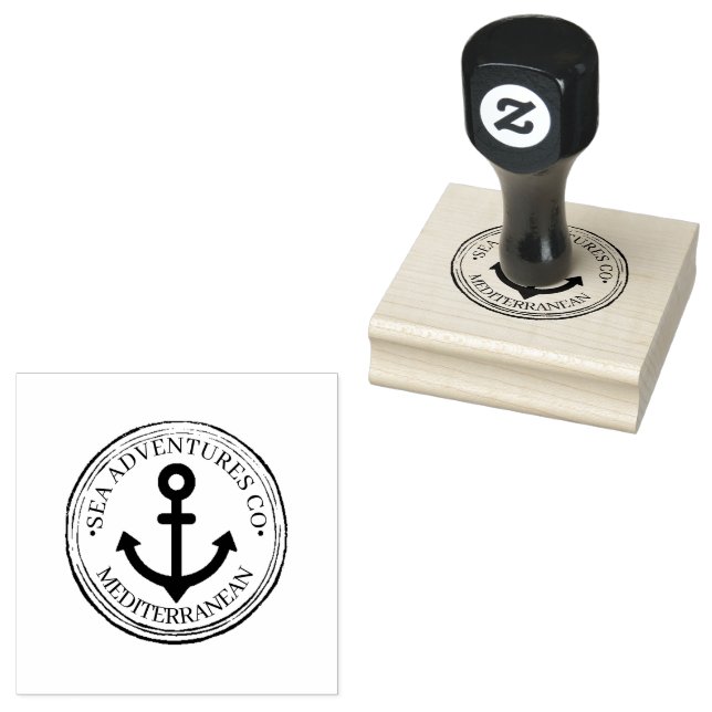 Sello De Caucho Custom Round Wooden Logo Rubber Stamp (Sellado)