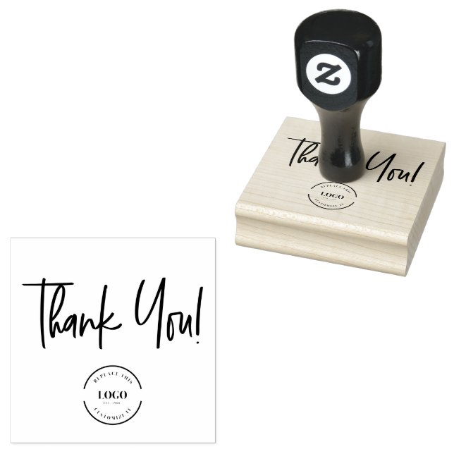Sello De Caucho Custom Thank You with Small Business Logo (Sellado)