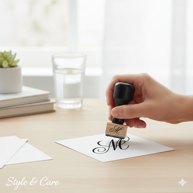 Sello De Caucho Customizable Personalized Stylish Monogram (Customizable Personalized Stylish Monogram Rubber Stamp)
