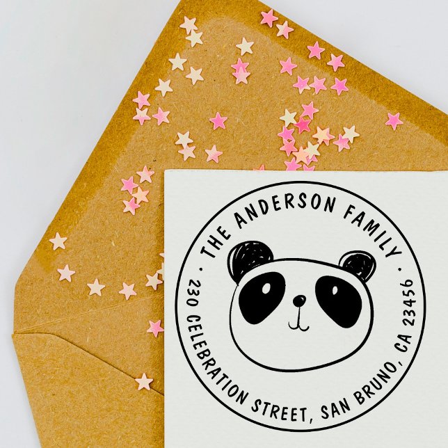 Sello De Caucho Cuta Panda Personalizado Nombre de familia Direcci (Subido por el creador)