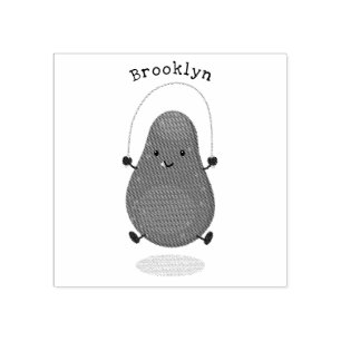 Sello De Caucho Cute aguacate salto cuerda personalizado ilustraci