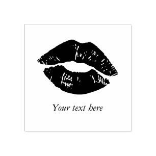 Sello De Caucho Cute Besar lápiz labial Imprimir Añadir el texto