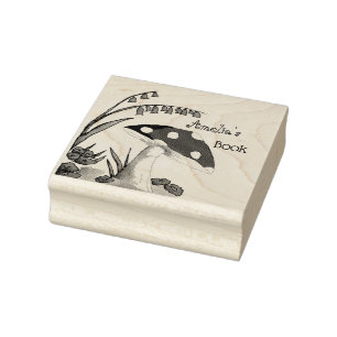 Sello De Caucho Cute Country Toadstoide Book Plate