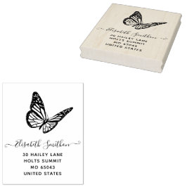 Sello De Caucho   Cute Elegante Mariposa Animal Papelería Personal