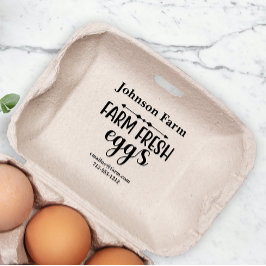 Sello De Caucho Cute Farm Fresh Eggs Carton Añadir Nombre