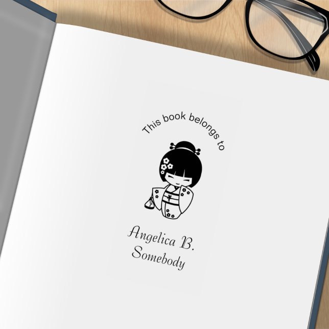 Sello De Caucho Cute Geisha Chica Bookplate (Subido por el creador)