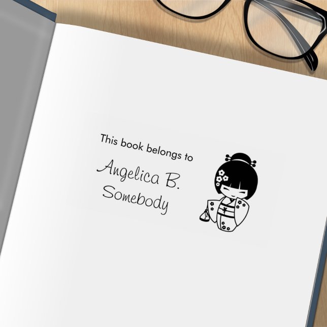 Sello De Caucho Cute Geisha Chica Bookplate (Subido por el creador)