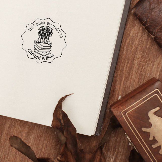 Sello De Caucho Cute Great Dane Dog Book (Subido por el creador)