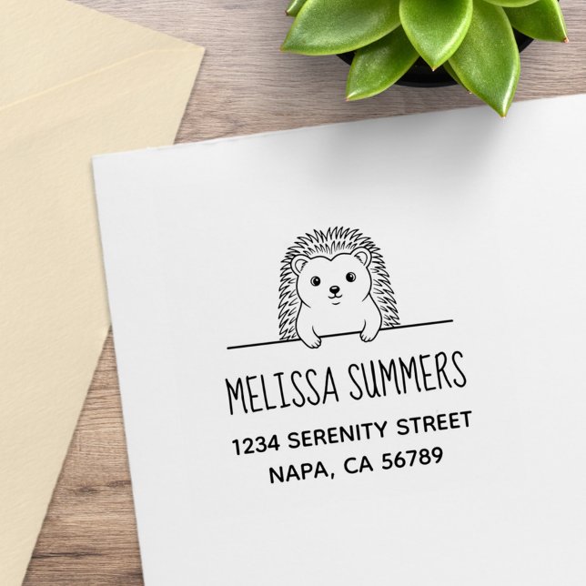 Sello De Caucho Cute Hedgehog Address (Subido por el creador)