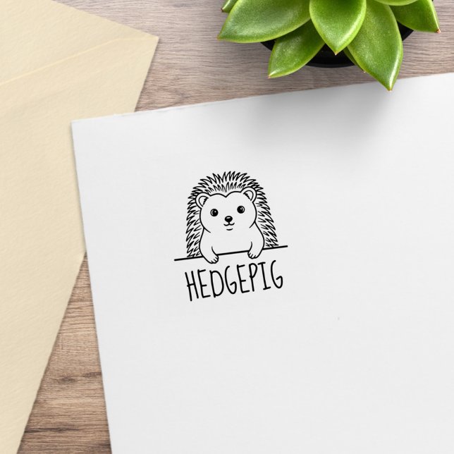 Sello De Caucho Cute Hedgehog Custom Name (Subido por el creador)
