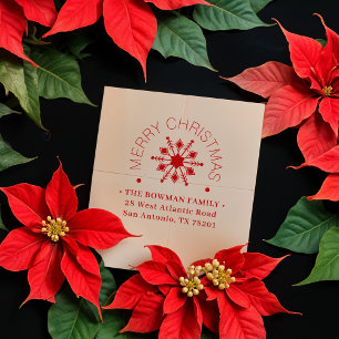 Sello De Caucho Cute Modern Snowflake Christmas Winter Address