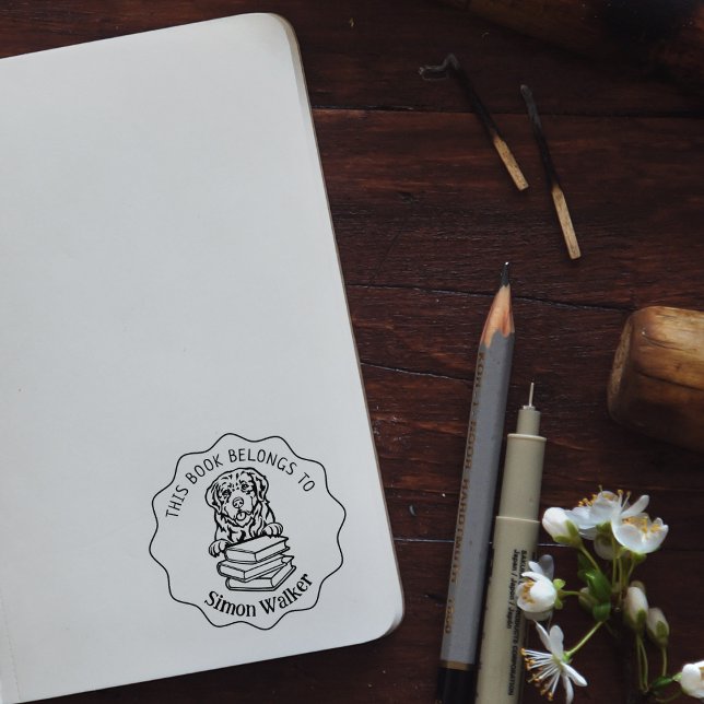 Sello De Caucho Cute Pyrenean Mountain Dog Book (Subido por el creador)