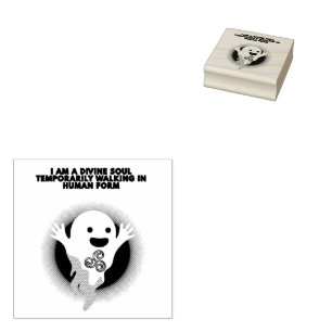 Sello De Caucho Cute Spiritual Ghost – Diseño de cita de alma divi
