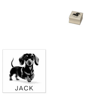 Sello De Caucho Dachshund Personalizado Moderno y Tendencioso 