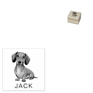 Sello De Caucho Dachshund Personalizado Moderno y Tendencioso 
