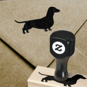 Sello De Caucho Dachshund Silhouette   Perro Wiener Recubierto Sua