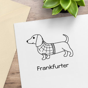 Sello De Caucho Dachshund Wiener Dog Plaid Sweater