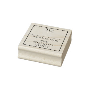 Sello De Caucho De/A Navidades de nombre de familia etiqueta de re