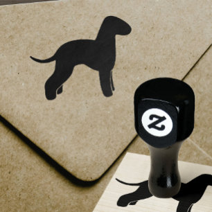 Sello de caucho de Bedlington Terrier Dog Silhouet