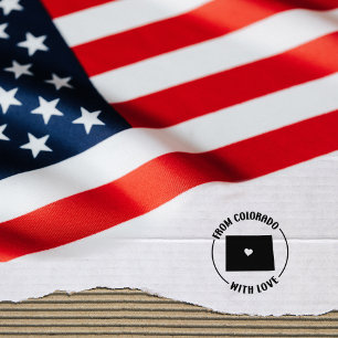 Sello De Caucho De Colorado con amor, pequeñas empresas,