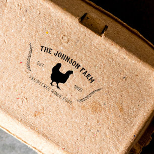 Sello de caucho de huevos frescos de la granja Hen