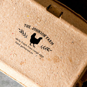 Sello de caucho de huevos frescos de la granja Hen