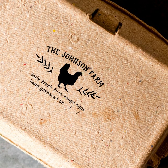 Sello de caucho de huevos frescos de la granja Hen (Subido por el creador)