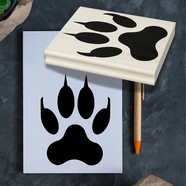 Sello de caucho de impresión de trazos silvestres (Leave your mark. Paw-sitively unique. - Add a Touch of Nature to Your Crafts)