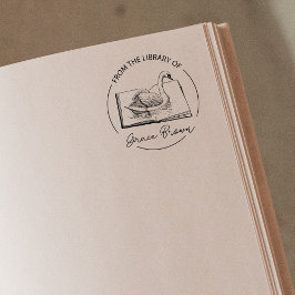 Sello De Caucho De la Biblioteca de, Cute Sawn Book