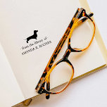 SELLO DE CAUCHO DE LA BIBLIOTECA DE DACHSHUND DOG LOVER<br><div class="desc">Cuta placa de biblioteca STAMP con tu nombre personalizado, perfecta para añadir un toque personal a tu preciada colección de libros. La placa contiene "De la biblioteca de" y su nombre bajo un perfil de una silueta de DOG DACHSHUND. Reemplace el nombre por el suyo propio utilizando la plantilla. ¡Un...</div>
