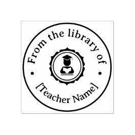 Sello De Caucho De La Biblioteca De Ex Libris Graduación Profesor 