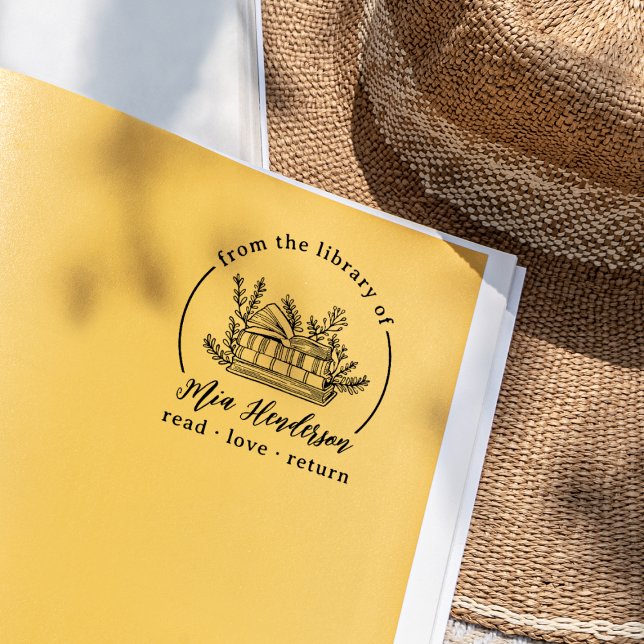 Sello De Caucho De La Biblioteca De Leer Amar Regresar Libro (Rubber Stamp Mock-up)