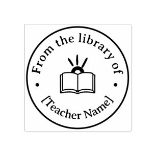 Sello De Caucho De La Biblioteca De Libro Personalizado Maestro Au