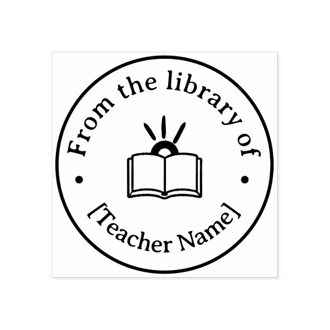 Sello De Caucho De La Biblioteca De Libro Personalizado Maestro Au (Impresión)