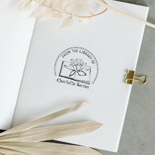 Sello De Caucho De la Biblioteca de, Lotus Book