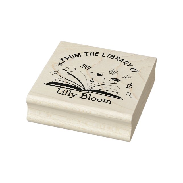Sello De Caucho De la biblioteca de - Nombre personalizado (Sello)
