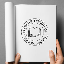 Sello De Caucho De la biblioteca de - Nombre personalizado