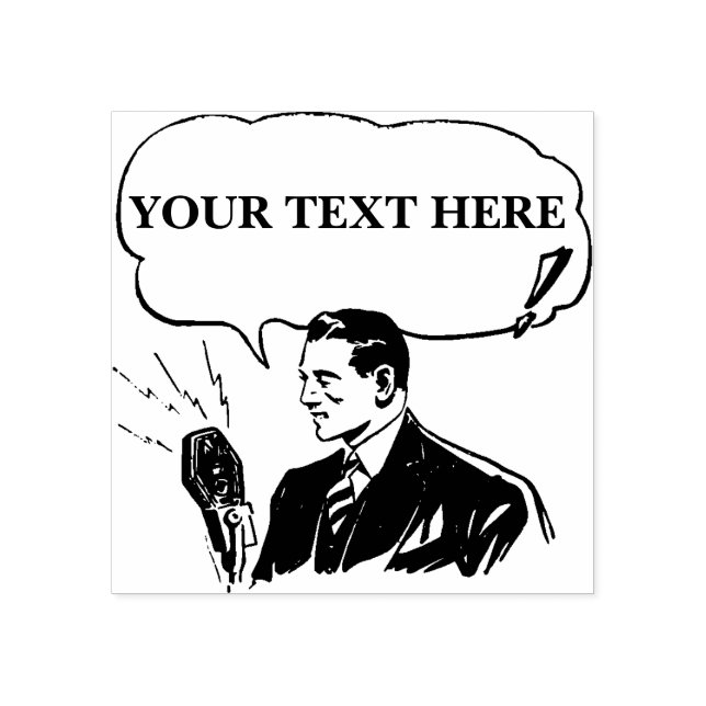 Sello de caucho de la emisora de radio de personal (Impresión)