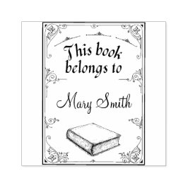 Sello de caucho de madera personalizado del libro 