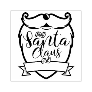 Sello De Caucho De Santa Claus  Fun Santa barba Pincel Script
