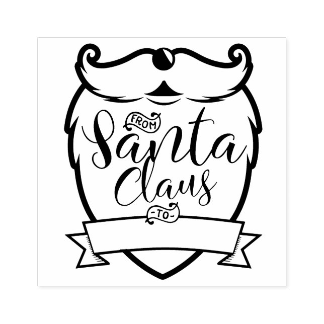 Sello De Caucho De Santa Claus | Guión de pincel de barba Santa di (Impresión)
