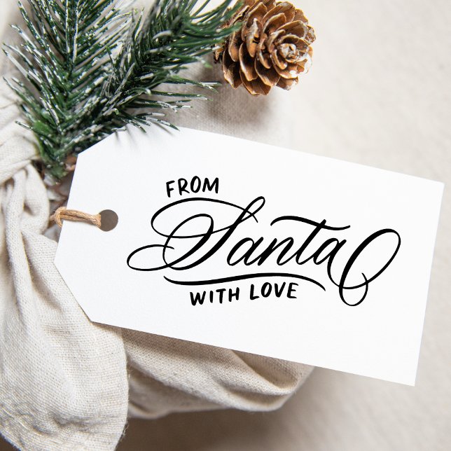 Sello De Caucho De Santa con amor Calligraphy Script vacaciones (Subido por el creador)