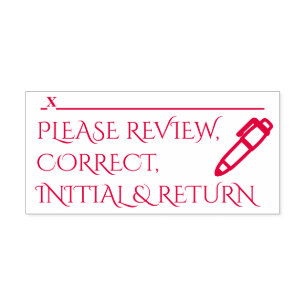 Sello de caucho de solicitud de revisión y Rótulo