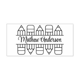 Sello De Caucho De vuelta al tema de los lápices escolares