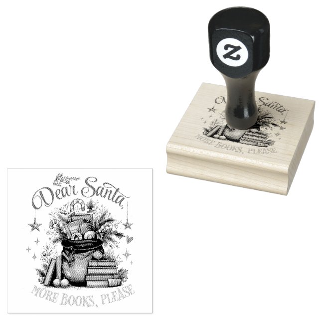 Sello De Caucho Dear Santa, More Books Please  (Sellado)